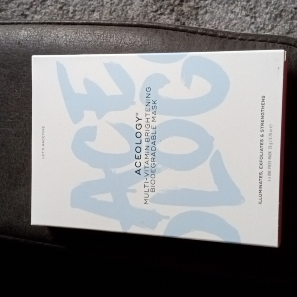 Aceology Multi-vitamen brightening biodegradable masks.